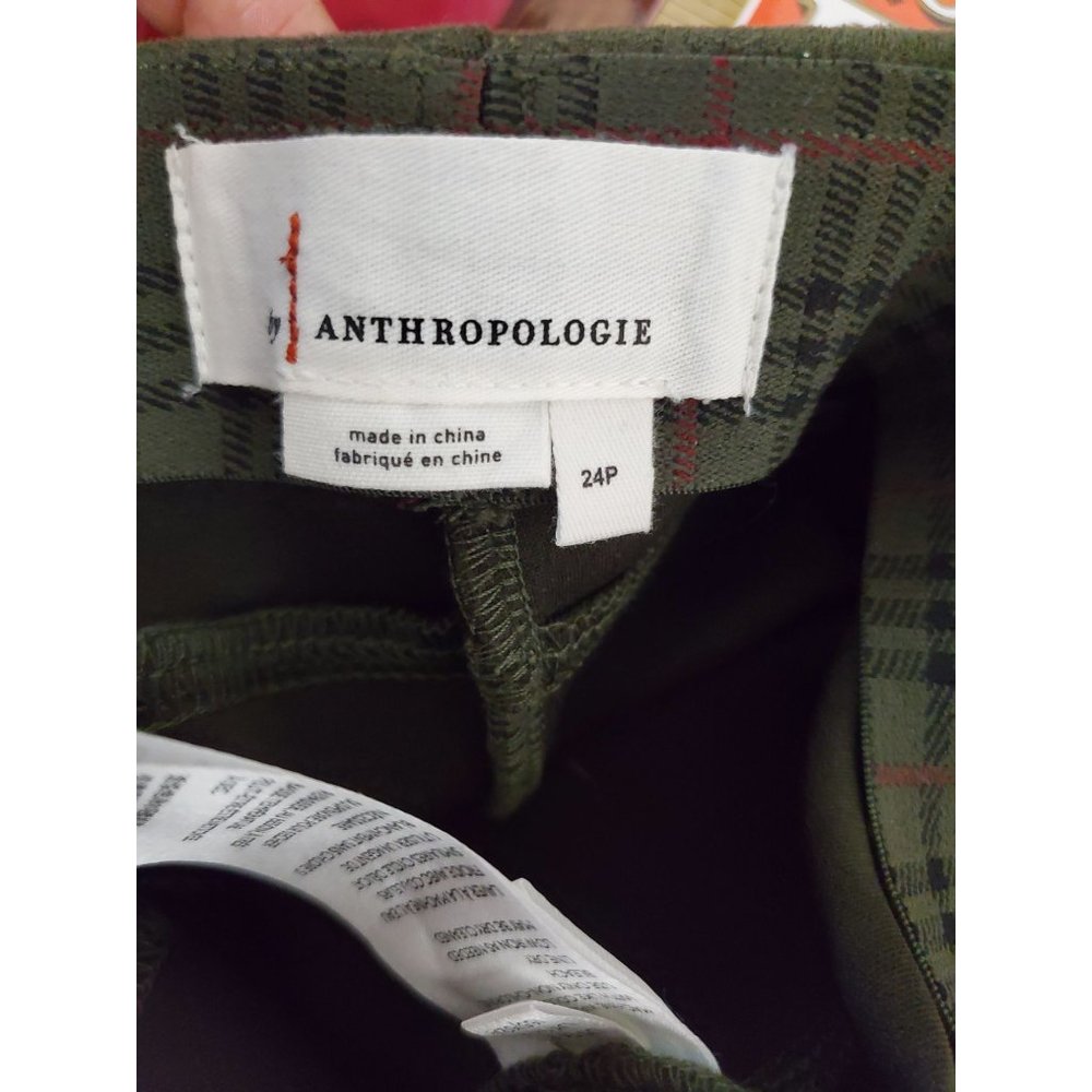Anthropologie Faux Suede Leggings Hunter Green Size 24P - Picture 8 of 8
